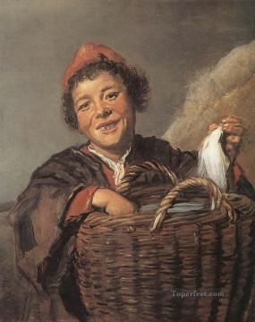  Siglo Lienzo - Retrato de Fisher Boy Siglo de Oro holandés Frans Hals